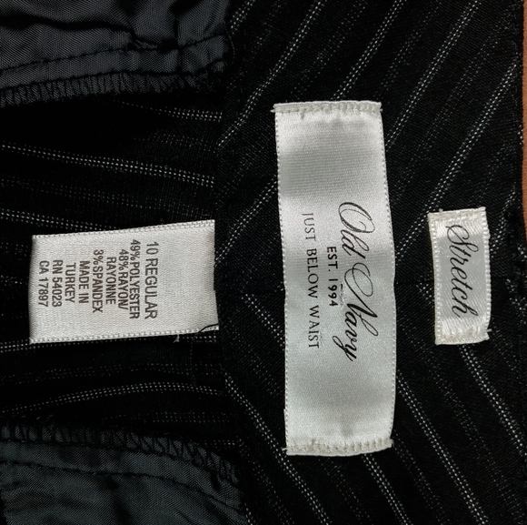 Old Navy black and stripped down pants - Picture 4 of 4